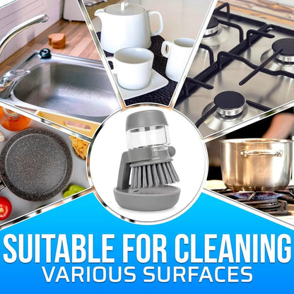 Dish brush with integrated soap dispenser