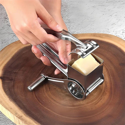 Rotary Grater for Cheese Made of Stainless Steel