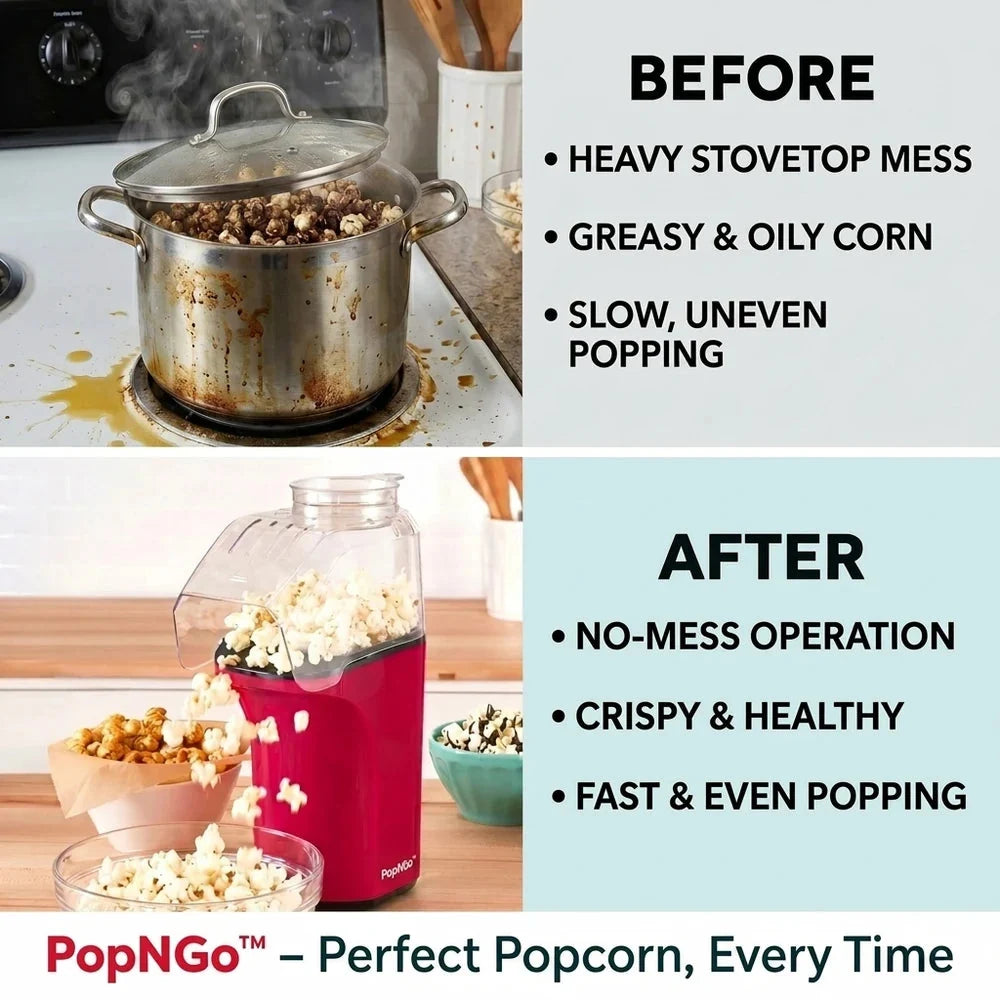 PopNGo™ Oil-Free Hot Air Popcorn Maker