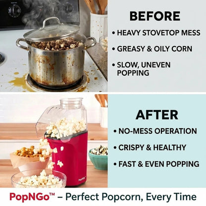 PopNGo™ Oil-Free Hot Air Popcorn Maker