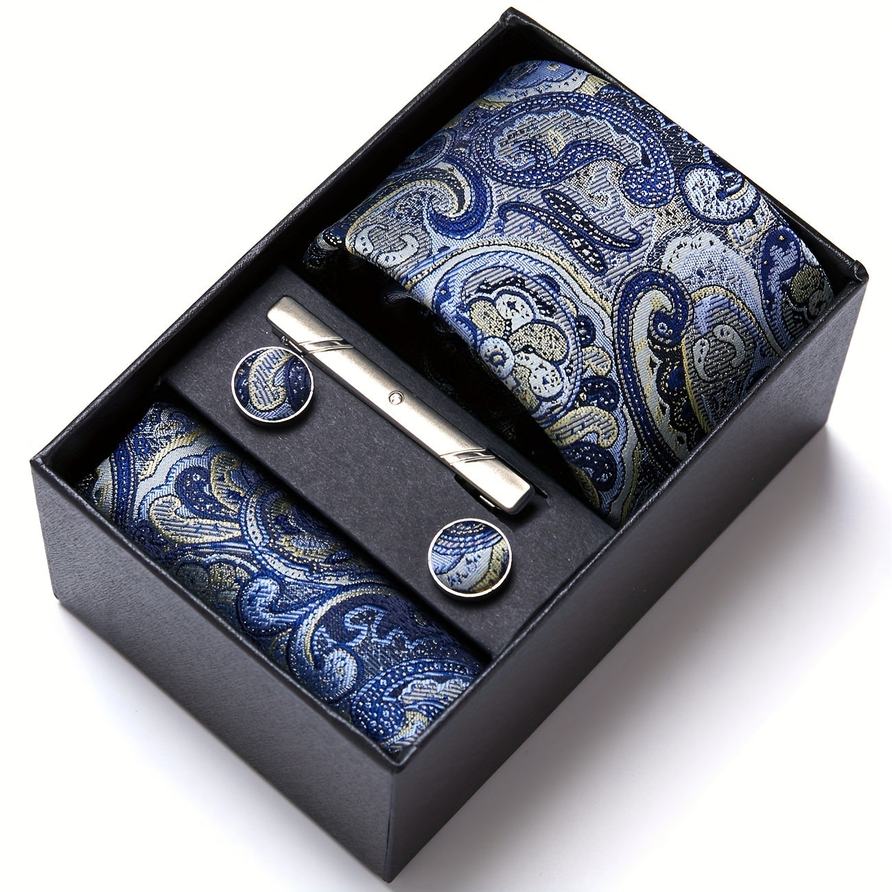 Men's Tie Set with Pocket Square and Cufflinks