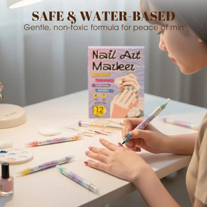 Nail Art Marker Set with Double Tip