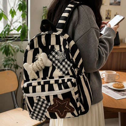 Star & Bone Applique Backpack with Multiple Pockets