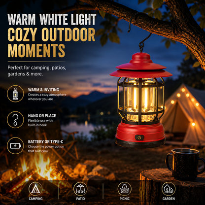 Retro LED Camping Lamp VintageGlow