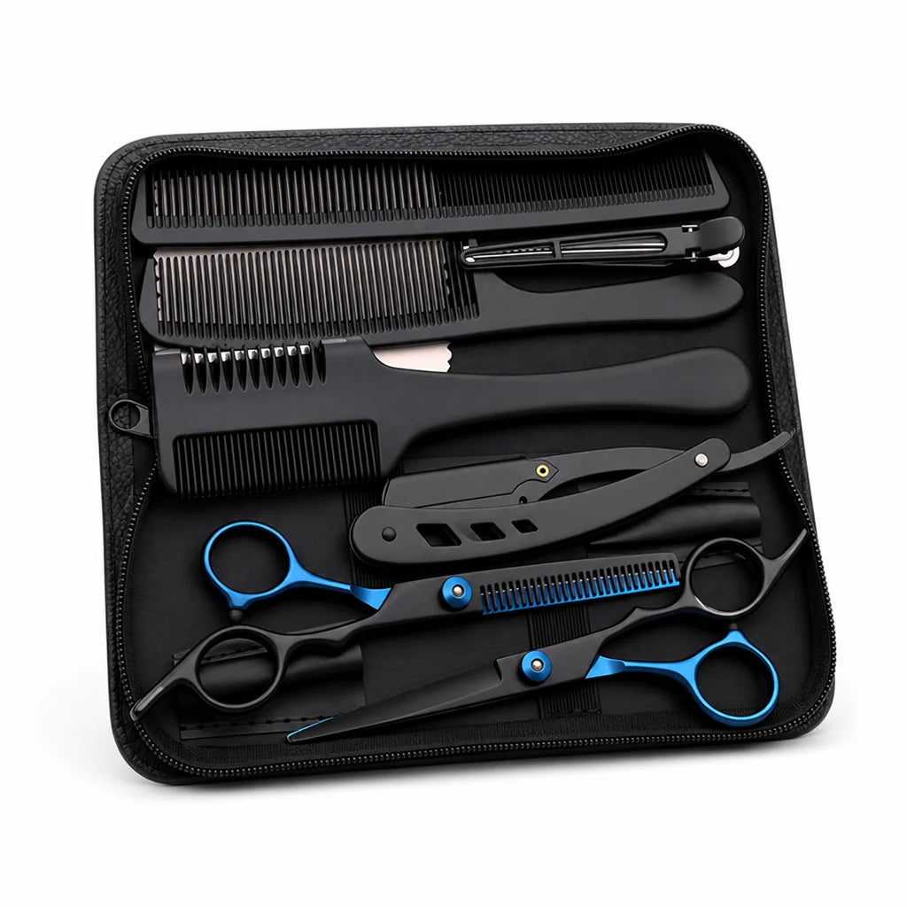 Stainless Steel Thinning and Cutting Scissors Set (with Comb & Case)