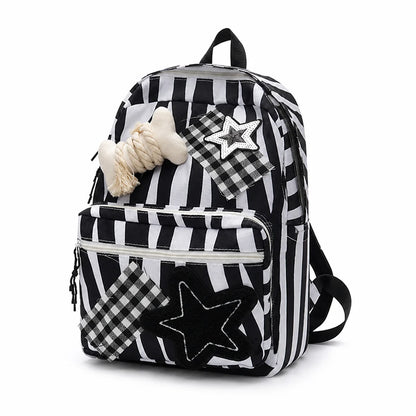 Star & Bone Applique Backpack with Multiple Pockets