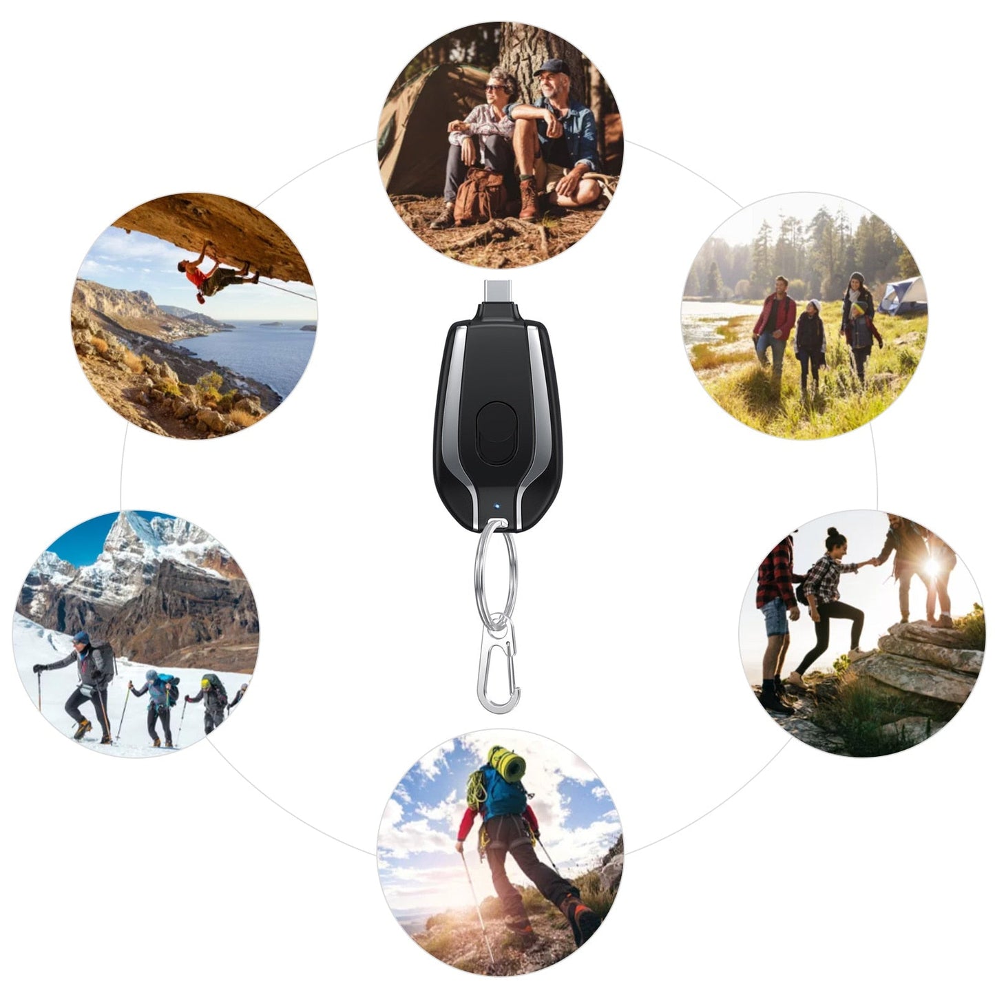 Power Bank Keychain 1500 mAh Waterproof