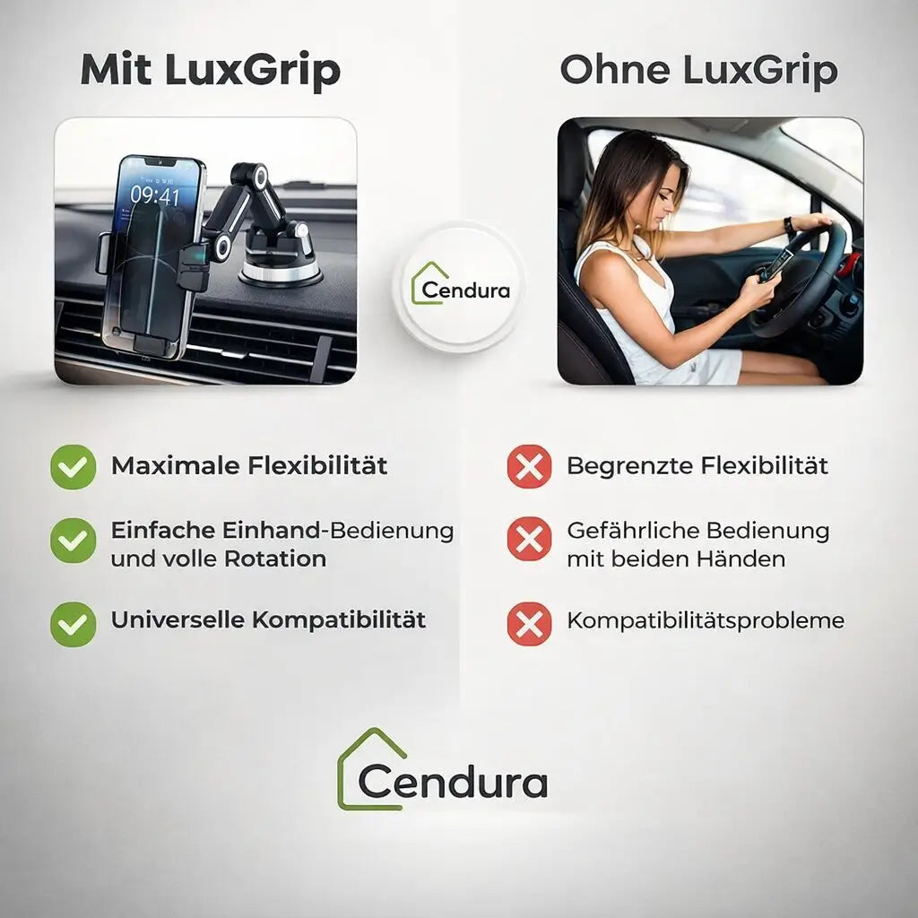 Car Phone Holder with Suction Cup & 360° Rotation