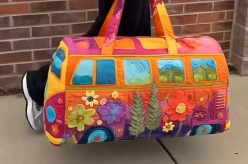 FloraVoyage Quilted Floral Travel Bag