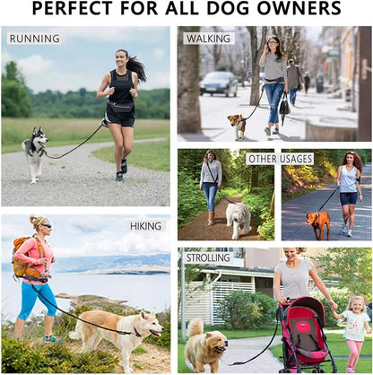 FlowLeash Dog Leash with Shock Absorber & Hip Belt