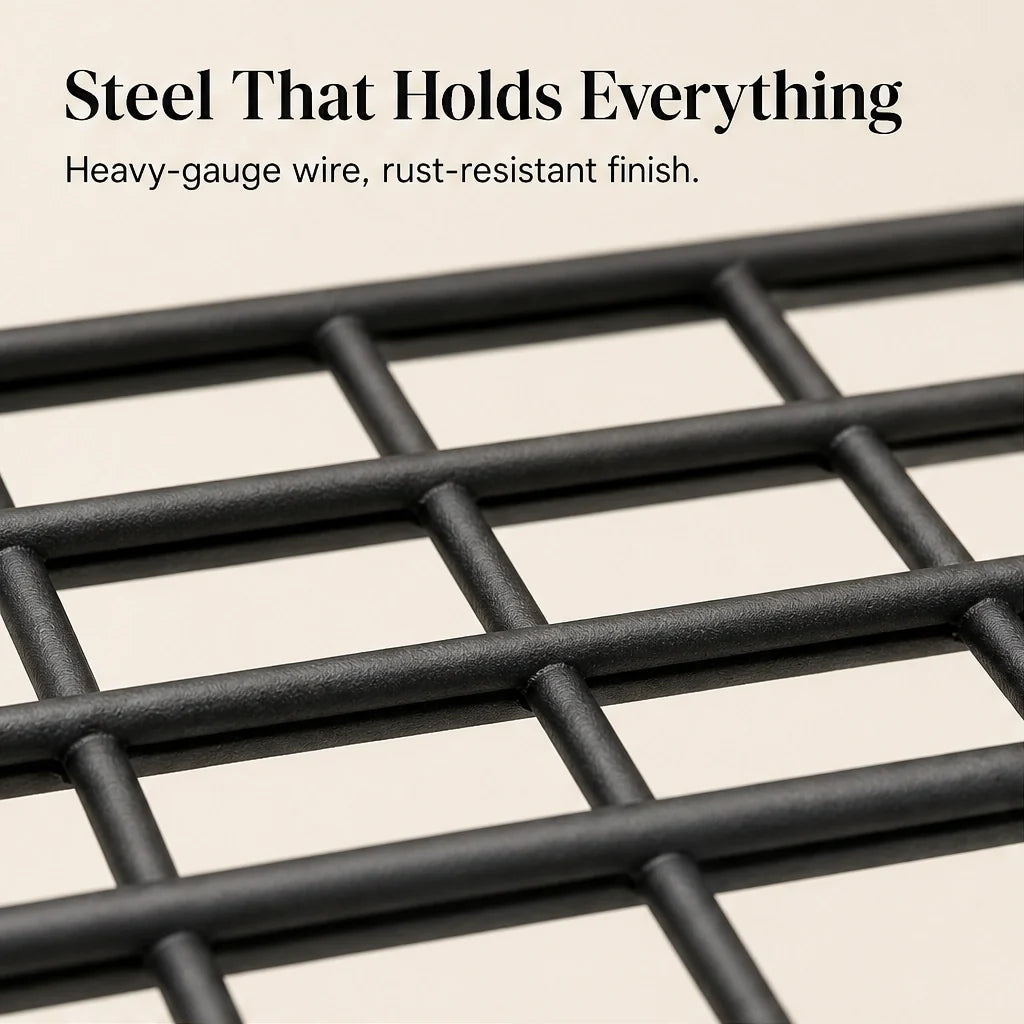 Door shelf without drilling – basket & hooks