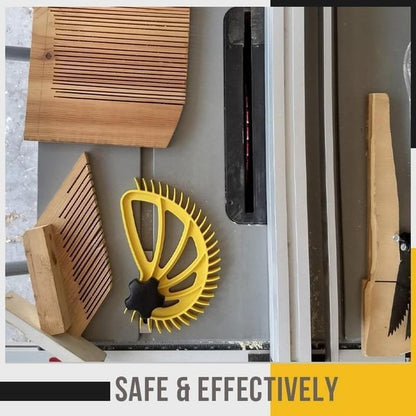 Woodworking sliding block with safety guide