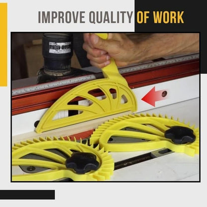 Woodworking sliding block with safety guide