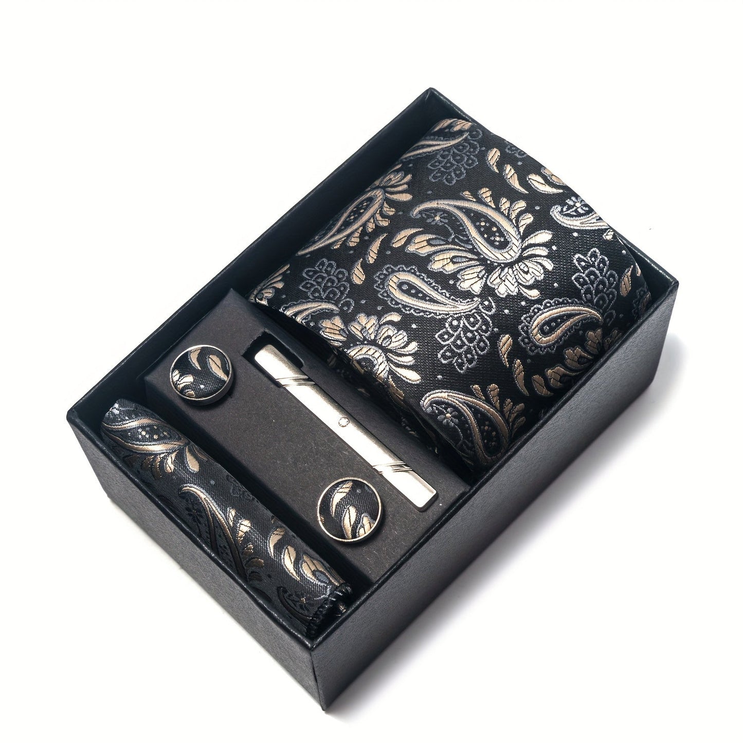 Men's Tie Set with Pocket Square and Cufflinks