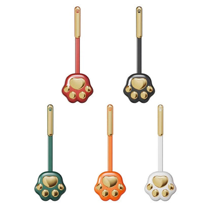 Toilet brush with paw print design & silicone bristles