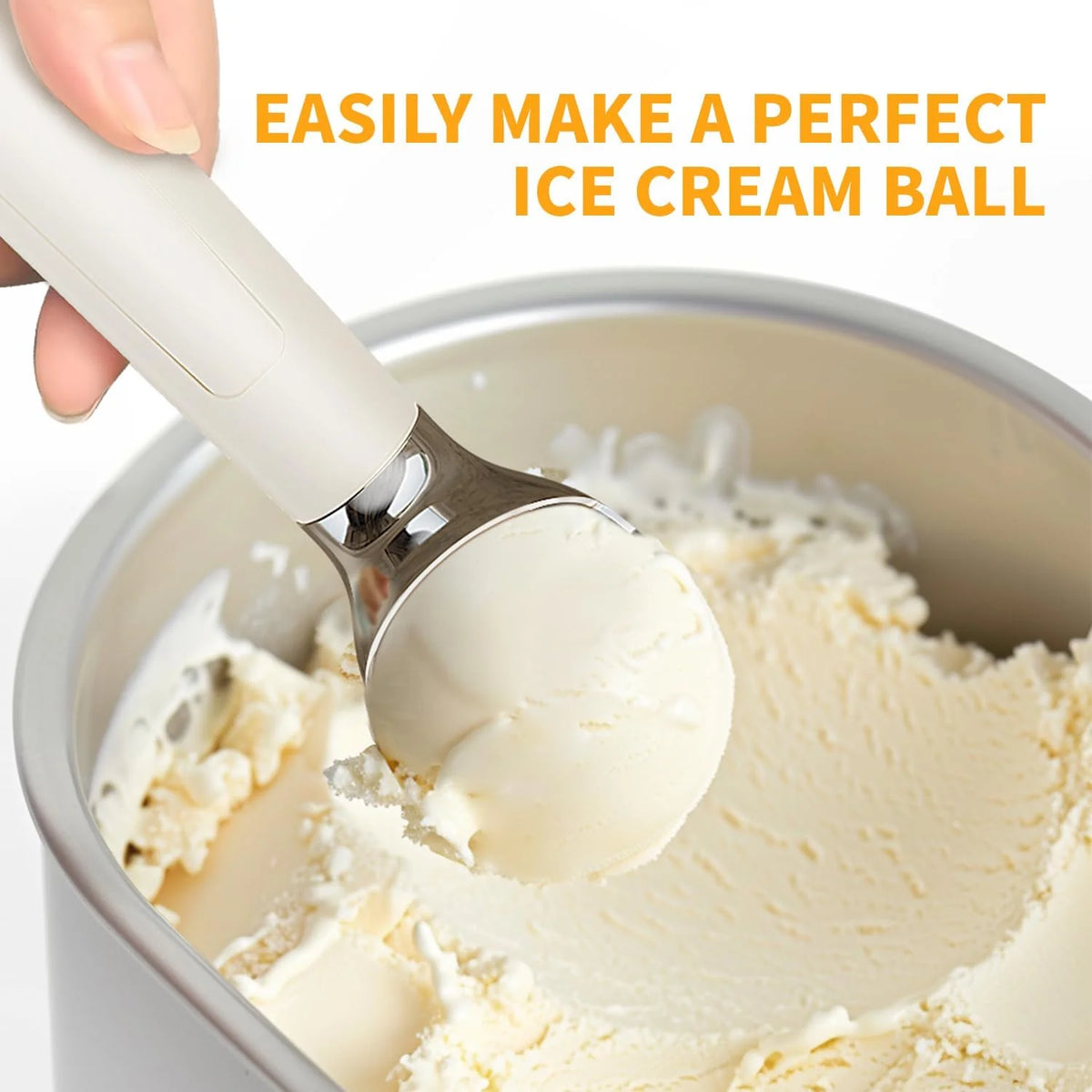 Heated ice cream scoop – serve immediately