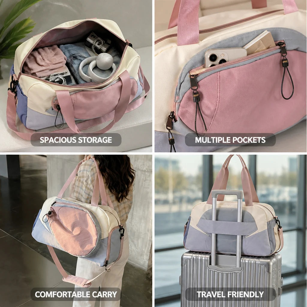 Large Capacity Travel Bag with Zipper (Adjustable Strap)