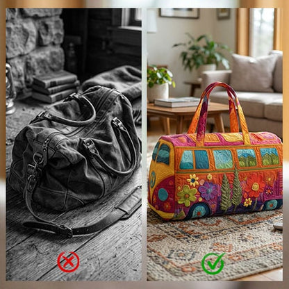 FloraVoyage Quilted Floral Travel Bag
