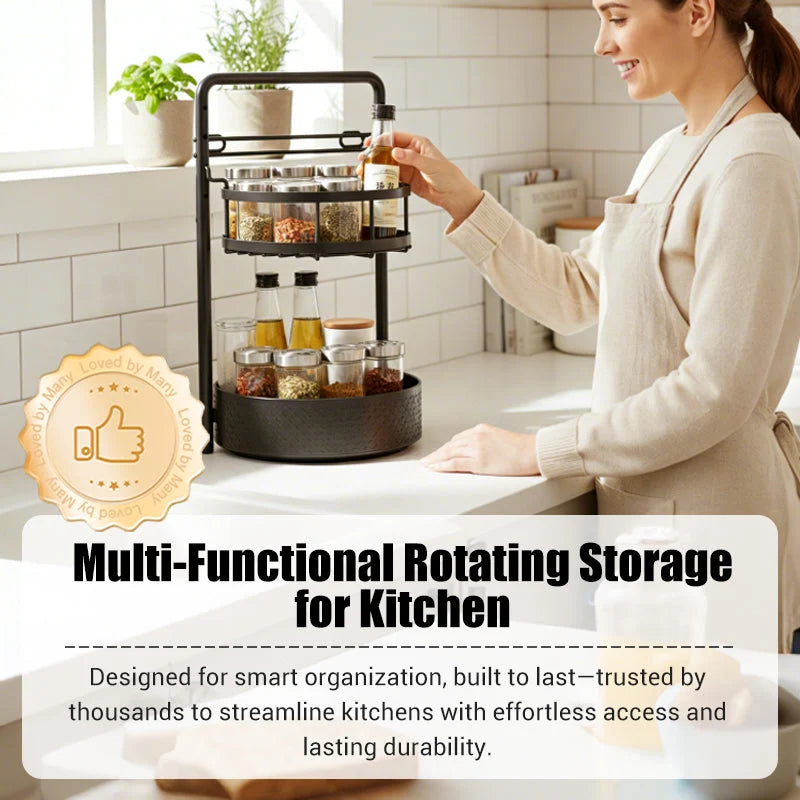 Rotatable Kitchen Shelf with 360° Rotation