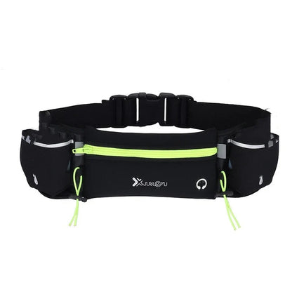 Running belt with water bottles for hands-free hydration