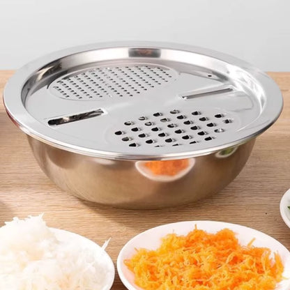 Vegetable Cutter Set with Grater, Sieve, and Mixing Bowl