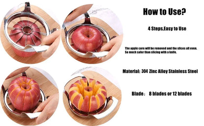 Apple Slicer Stainless Steel – 12 Sections & Core Removal