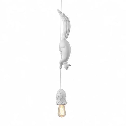 Art Deco Squirrel and Pinecone Pendant Light (114 cm Suspension)