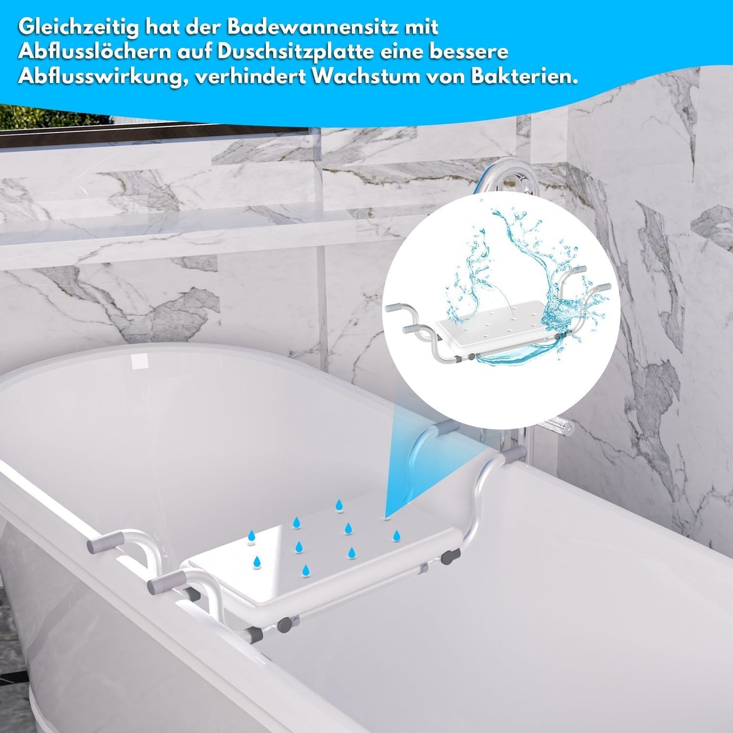 Adjustable Bathtub Seat with Aluminum Frame