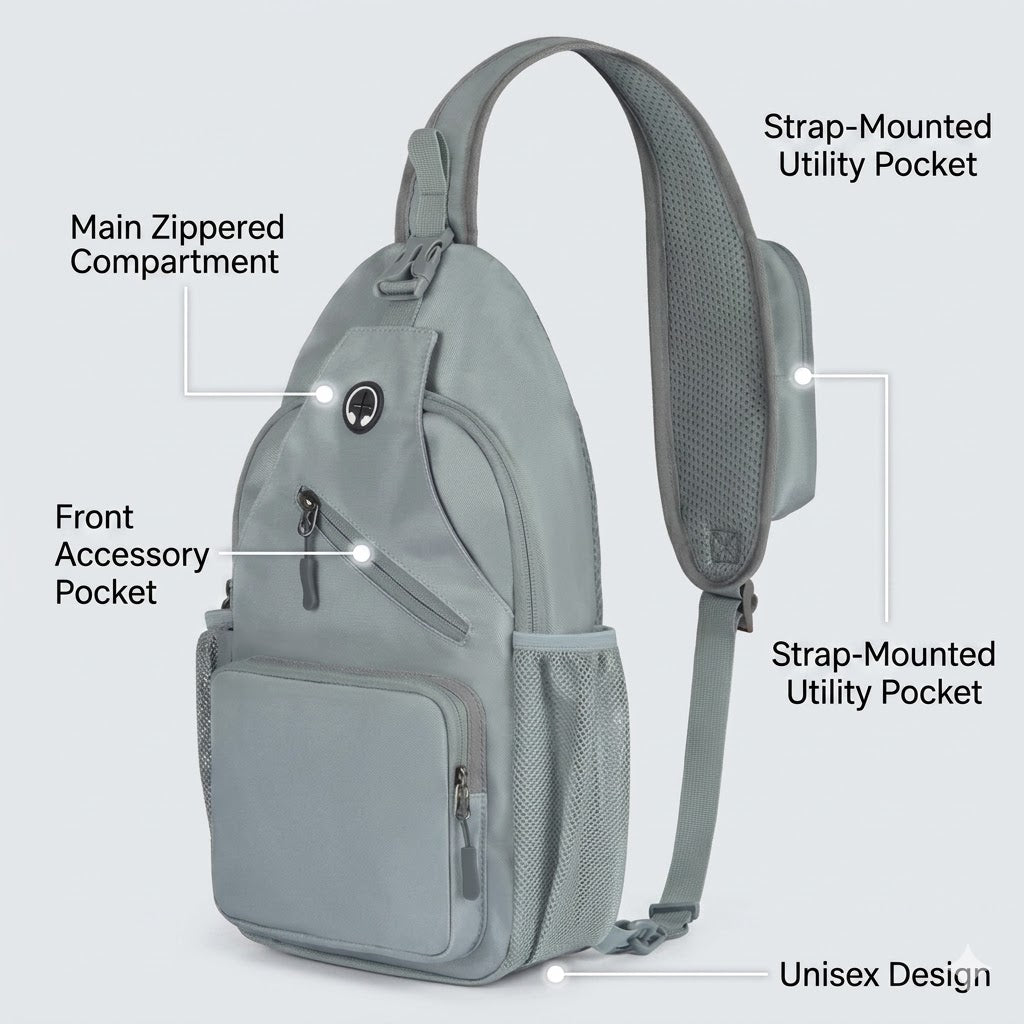 Unisex Sling Bag with Multiple Compartments