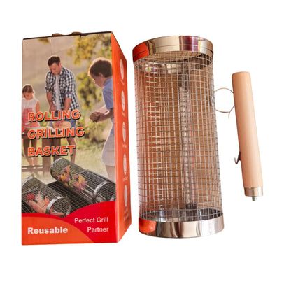 GrillEase™ Rolling Basket — Master the grill and enjoy juicy, perfectly cooked treats with every turn!