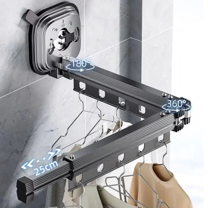 Wall-mounted clothes dryer without drilling for small spaces