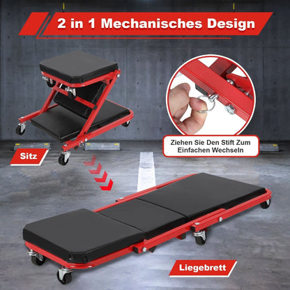 Assembly trolley workshop bench with 6 wheels