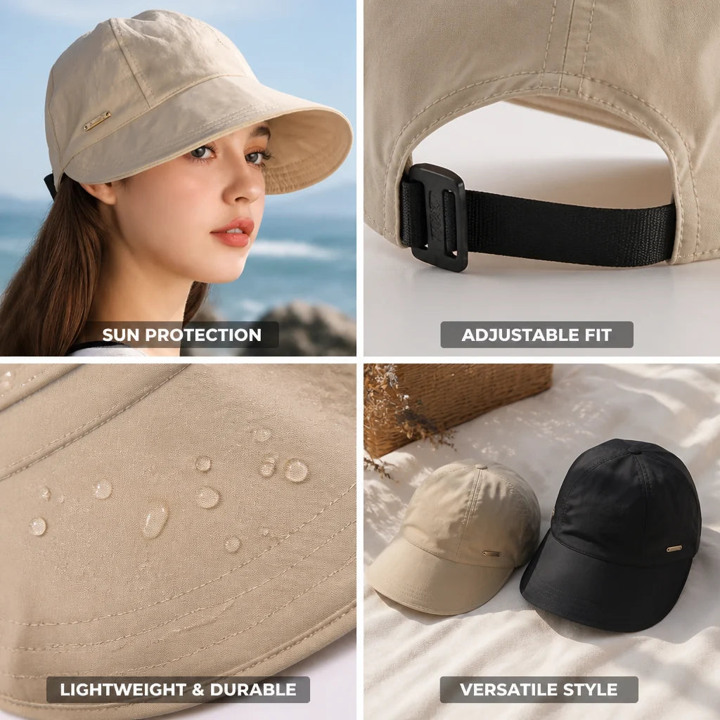 Lightweight polyester sun hat with adjustable wide brim (2-pack)