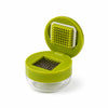 Fine garlic press with clear container