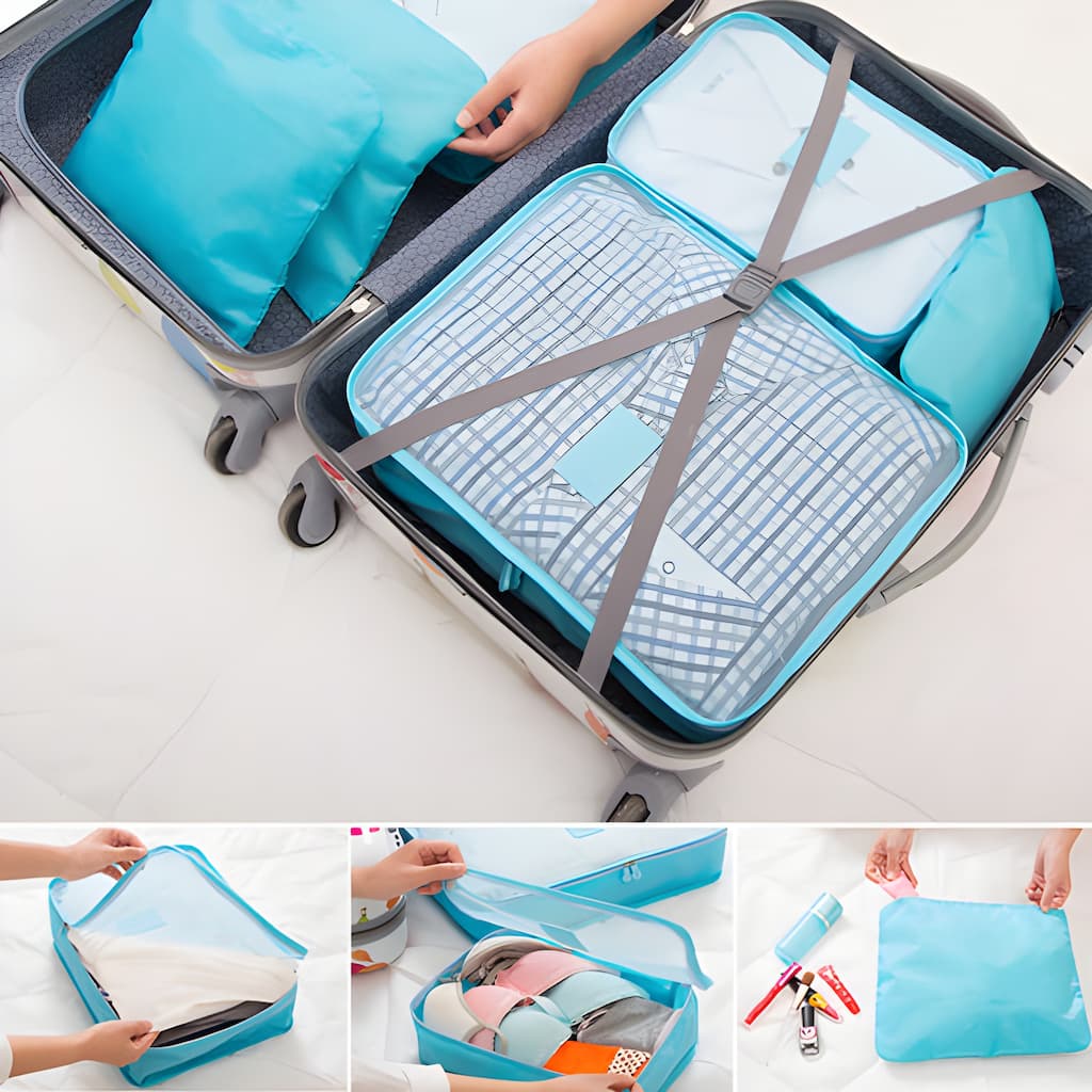 Suitcase Organizer Set with 6 Packing Pouches
