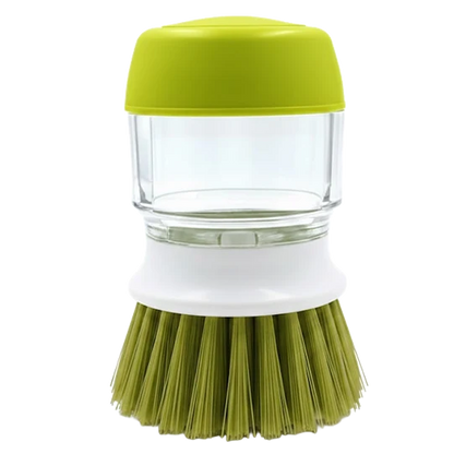 Dish brush with integrated soap dispenser