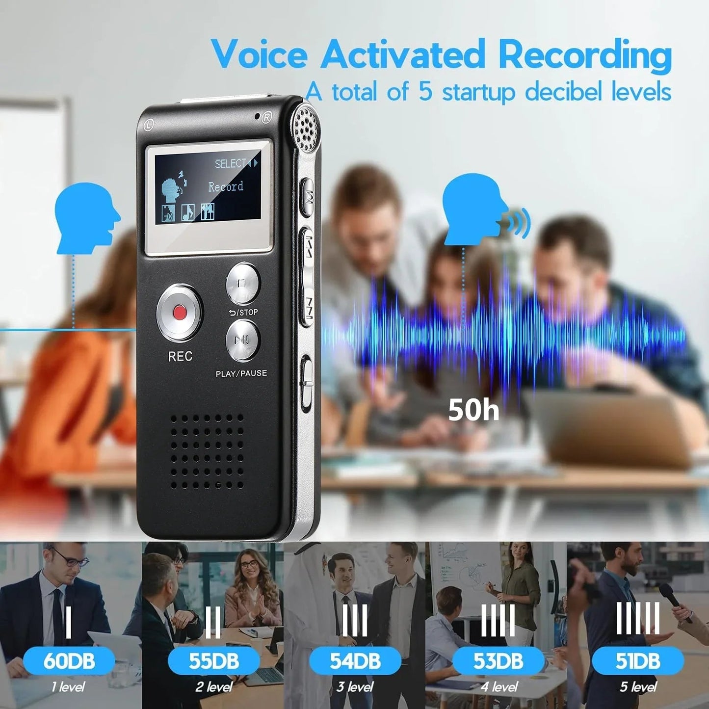 Digital voice recorder with voice activation
