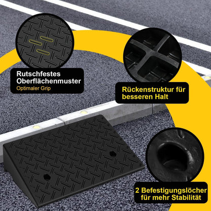Rubber Curb Ramp Set of 2, 3 Ton Load Capacity