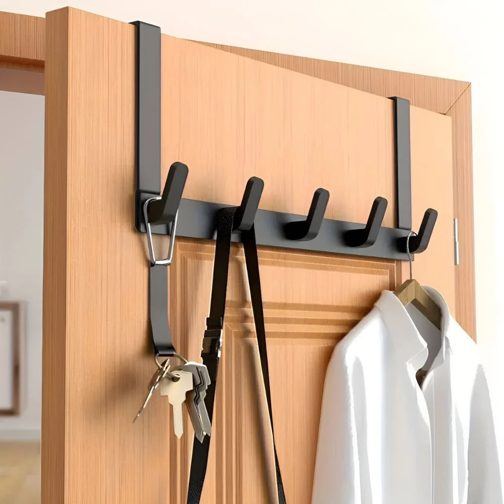 Door coat rack 5 hooks stainless steel