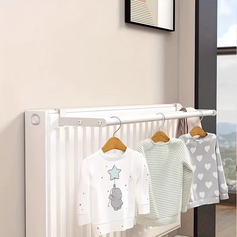 Radiator drying rack with 2 rods