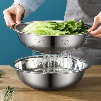 Vegetable Cutter Set with Grater, Sieve, and Mixing Bowl