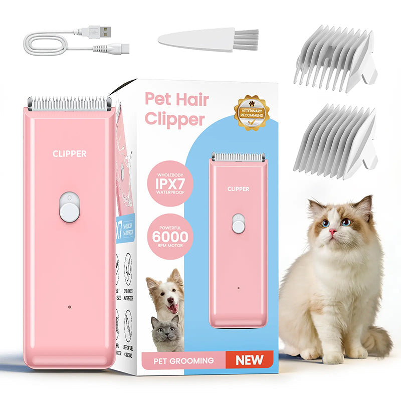 Wireless Pet Hair Clipper for Dogs & Cats