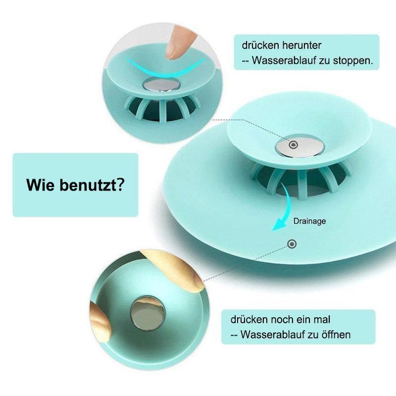 Drain Stopper Silicone with Hair Strainer 4–5 cm