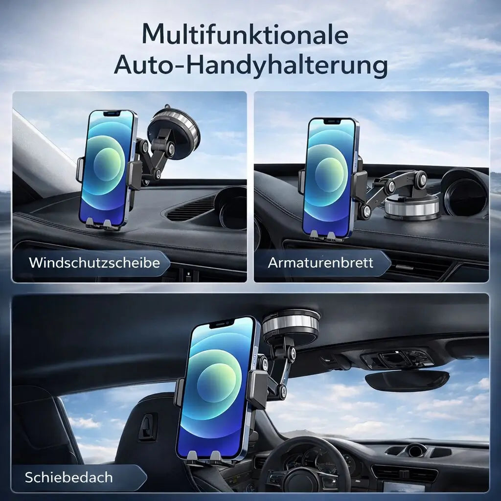 Car Phone Holder with Suction Cup & 360° Rotation