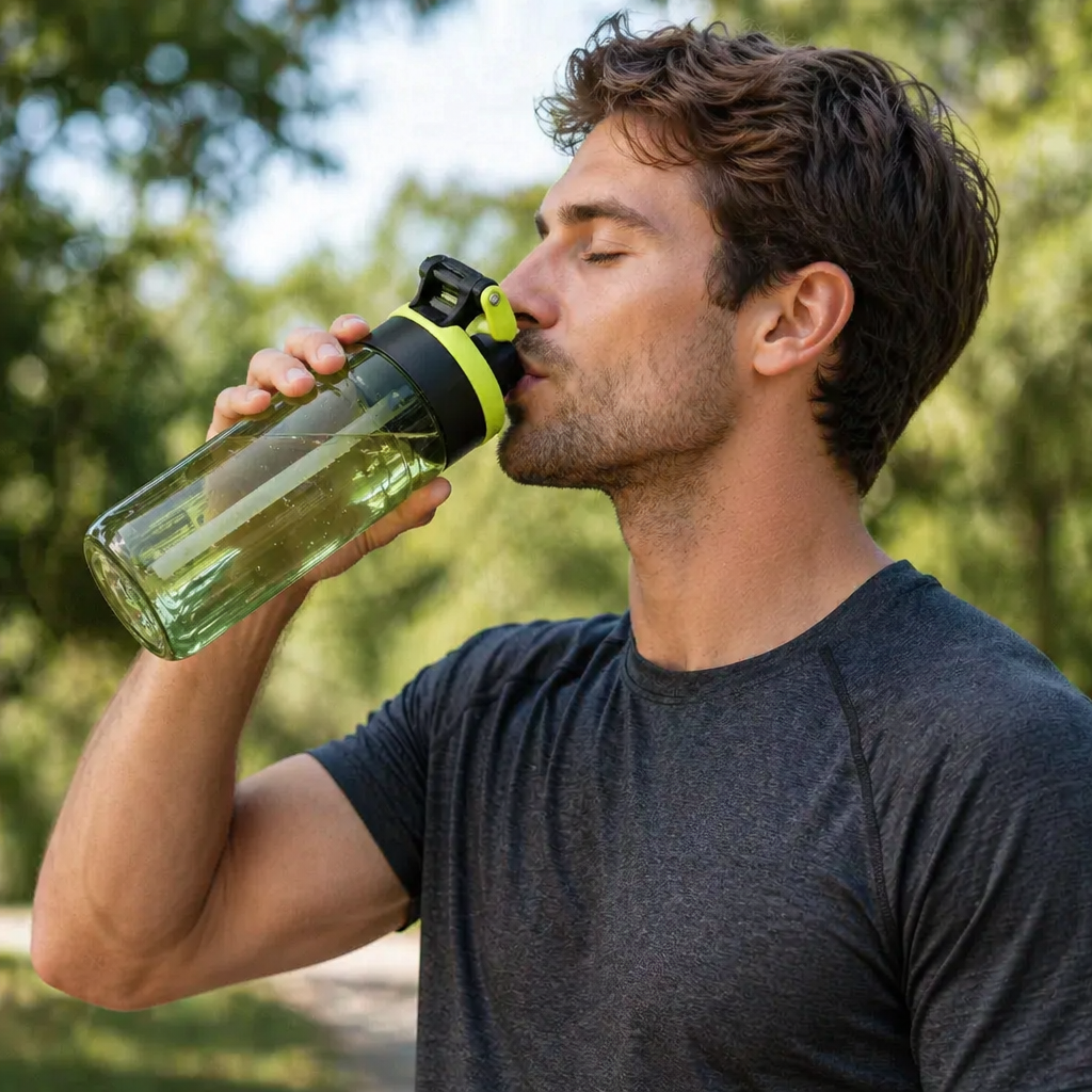 Sports Water Bottle with Spray Function & Straw
