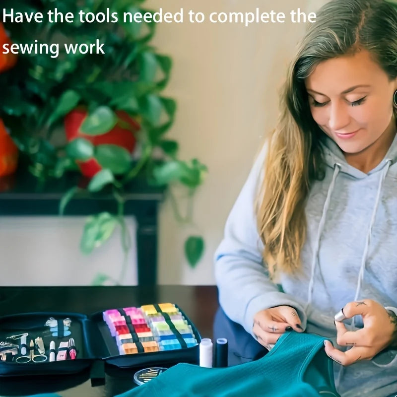 100-piece sewing kit in case