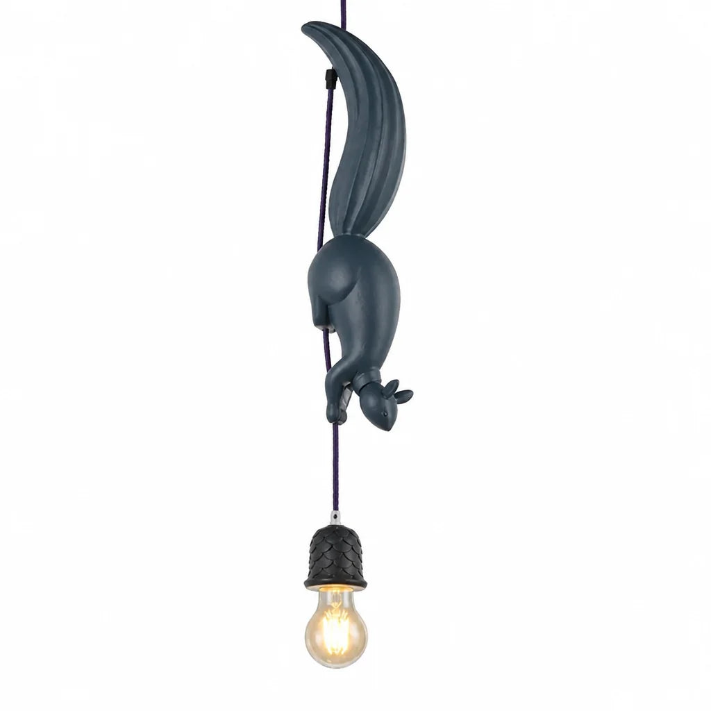Art Deco Squirrel and Pinecone Pendant Light (114 cm Suspension)