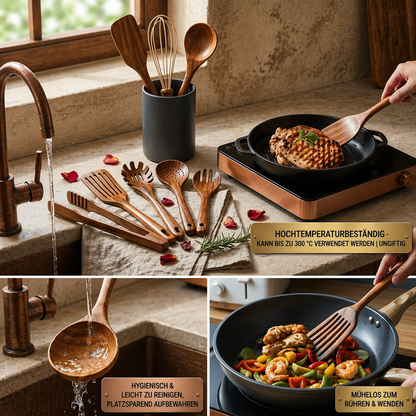 Teak Wood Kitchen Utensils Set 10-Piece