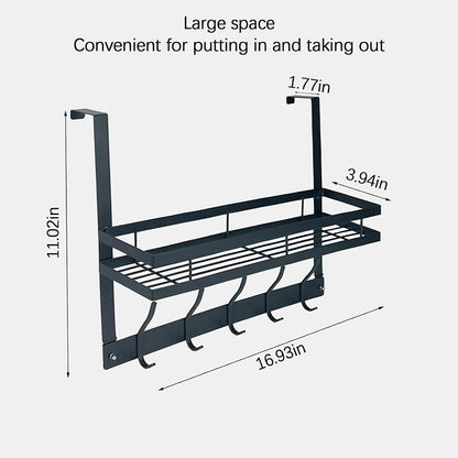 Door Organizer with Storage Basket and Hooks