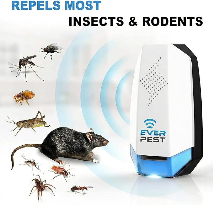 Ultrasonic Pest Repeller 2-Piece Set with Night Light